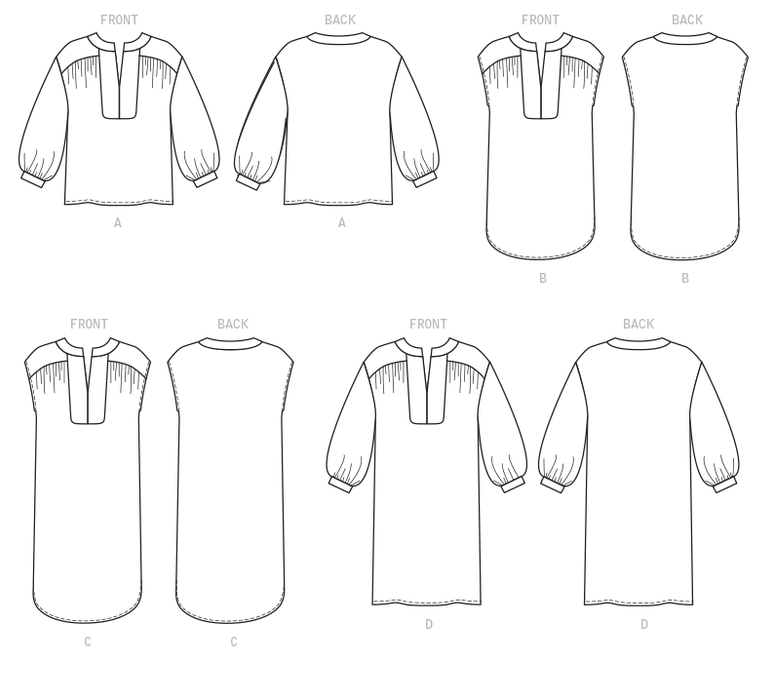 McCalls 7959 Top, Tunic and Dresses sewing pattern from Jaycotts Sewing Supplies
