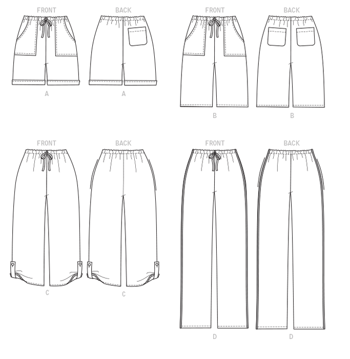 McCalls 7966 Girls' Shorts and Pants sewing pattern from Jaycotts Sewing Supplies