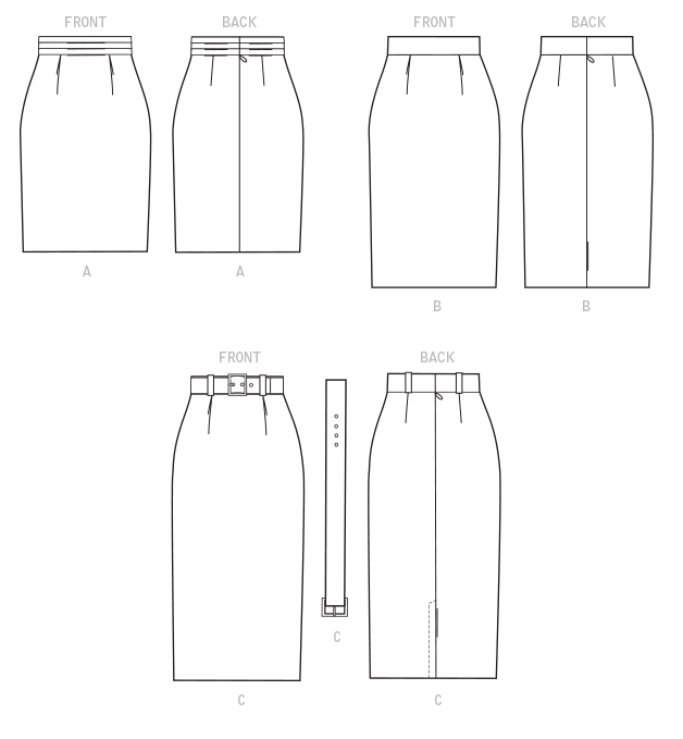 McCall's Sewing Pattern 8004 Skirt and Belt from Jaycotts Sewing Supplies
