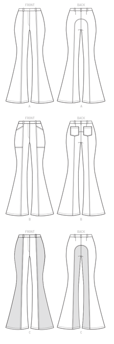 McCall's Sewing Pattern 8007 Misses' Flares from Jaycotts Sewing Supplies