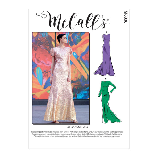 McCall's pattern 8038 Special Occasion Dresses from Jaycotts Sewing Supplies