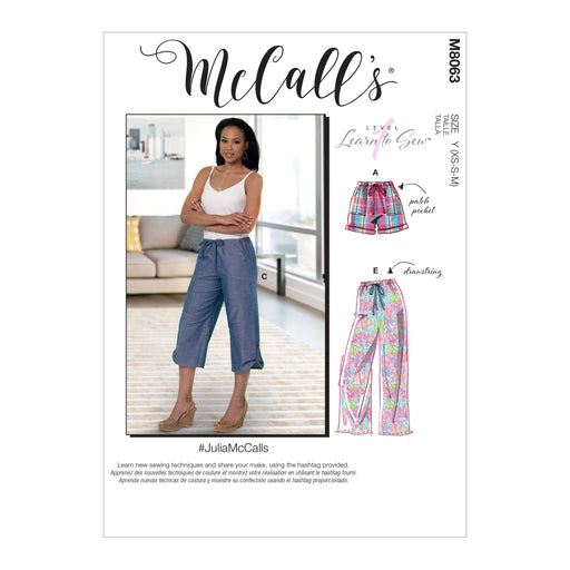 McCall's pattern 8063 Drawstring Shorts and Pants with Pockets from Jaycotts Sewing Supplies