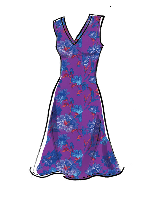 McCall's pattern 8064 Knit Dresses with V, Crew or Scoop Necklines from Jaycotts Sewing Supplies
