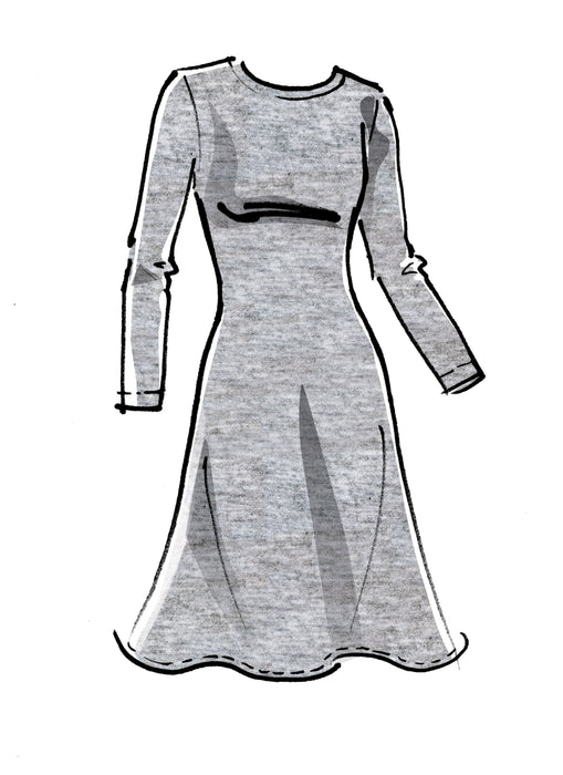 McCall's pattern 8064 Knit Dresses with V, Crew or Scoop Necklines from Jaycotts Sewing Supplies