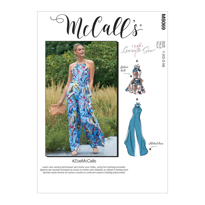 McCall's pattern 8069 Romper, Jumpsuits and Belt from Jaycotts Sewing Supplies
