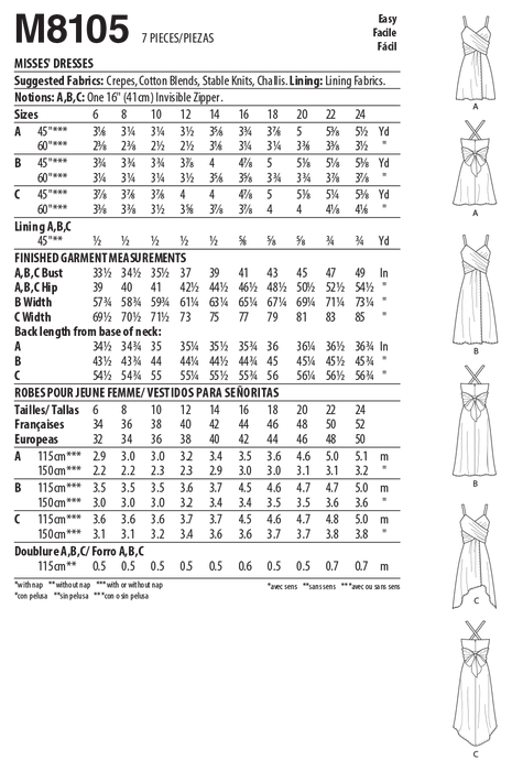 McCall's 8105 Dresses sewing pattern #MeadowMcCalls from Jaycotts Sewing Supplies