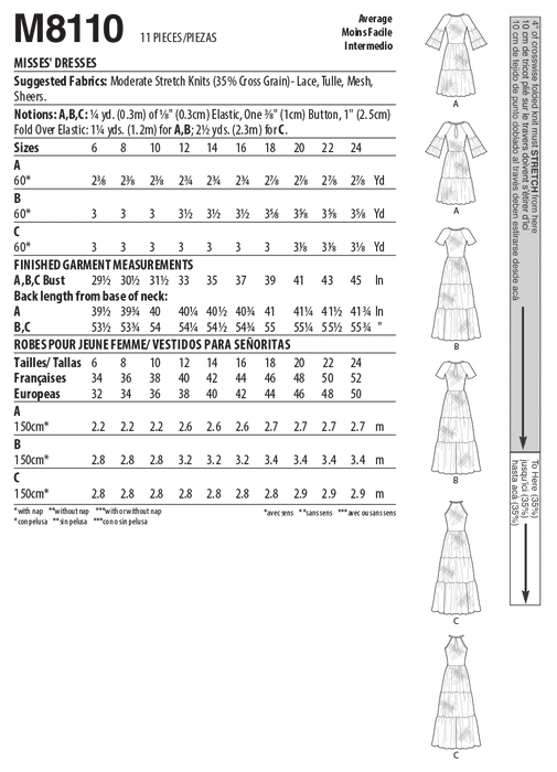 McCall's 8110 Dresses sewing pattern #JourneeMcCalls from Jaycotts Sewing Supplies