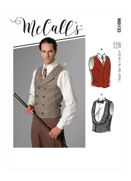 McCall's 8133 COSTUME pattern | Men's Historical Waistcoat from Jaycotts Sewing Supplies