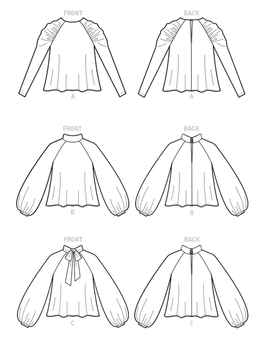 McCalls Sewing Pattern 8147 Misses' Tops from Jaycotts Sewing Supplies