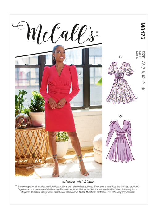 McCalls Sewing Pattern 8176 Misses' Dresses from Jaycotts Sewing Supplies