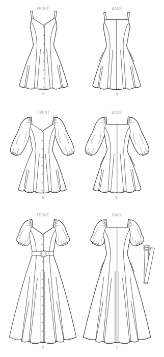 McCalls Sewing Pattern 8177 Misses' Dresses and Belt from Jaycotts Sewing Supplies