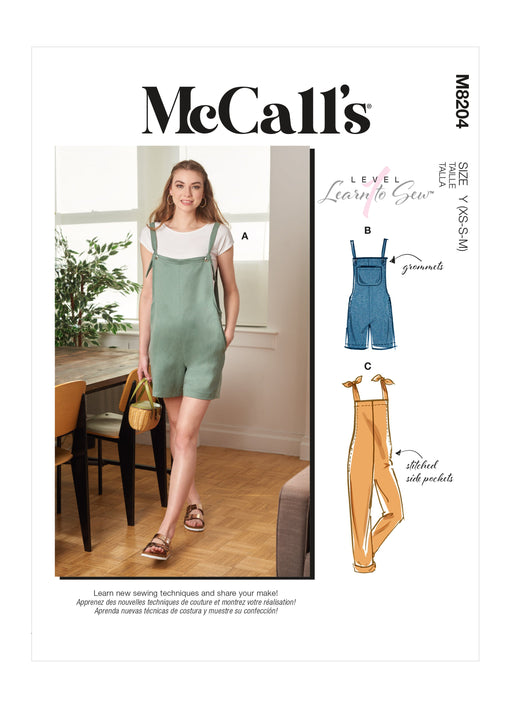 McCall's 8204 Misses' Overalls sewing pattern from Jaycotts Sewing Supplies