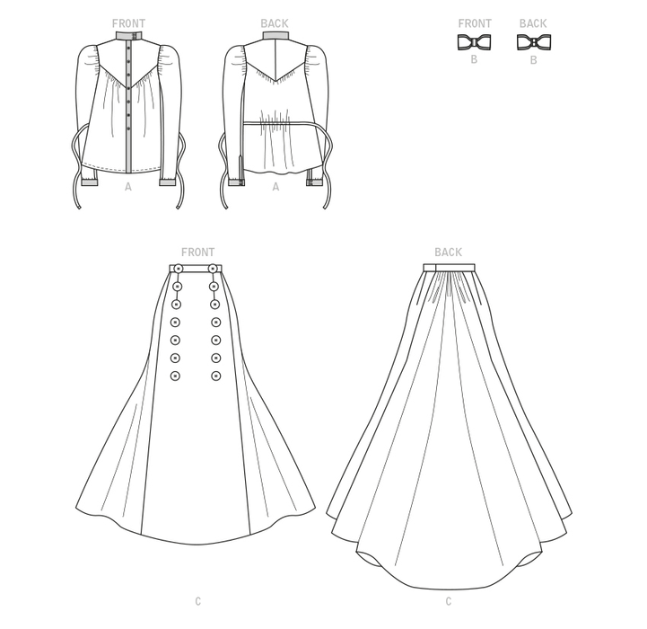 McCall's sewing pattern 8231 1890s Blouse and Skirt from Jaycotts Sewing Supplies