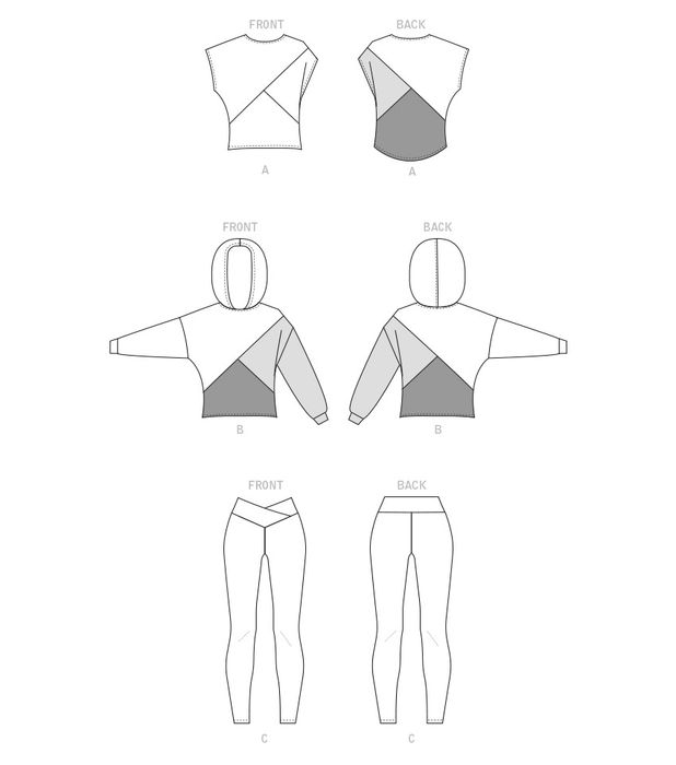 McCall's sewing pattern 8244 Misses' and Women's Tops and Leggings from Jaycotts Sewing Supplies