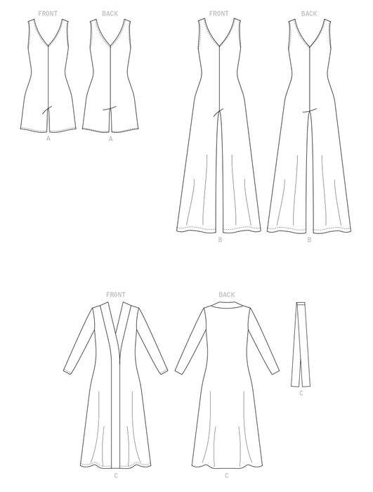 McCall's sewing pattern 8245 Misses' Romper, Jumpsuit, Robe and Sash from Jaycotts Sewing Supplies