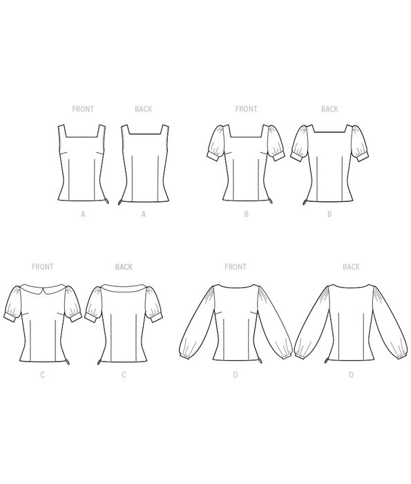 McCalls 8287 Misses' Tops sewing pattern from Jaycotts Sewing Supplies
