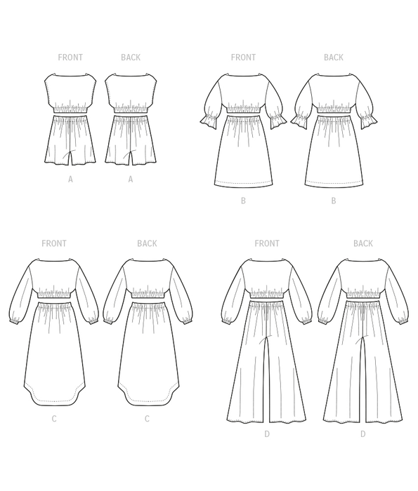 McCalls 8295 Girls' Tops, Skirts, Shorts and Pants pattern from Jaycotts Sewing Supplies