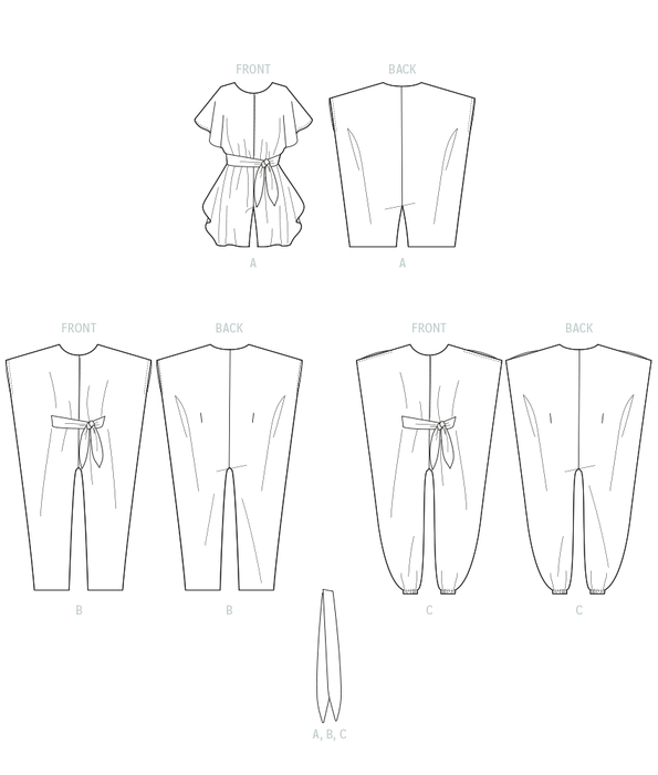 McCall's sewing pattern 8314 Romper, Jumpsuits and Sash from Jaycotts Sewing Supplies