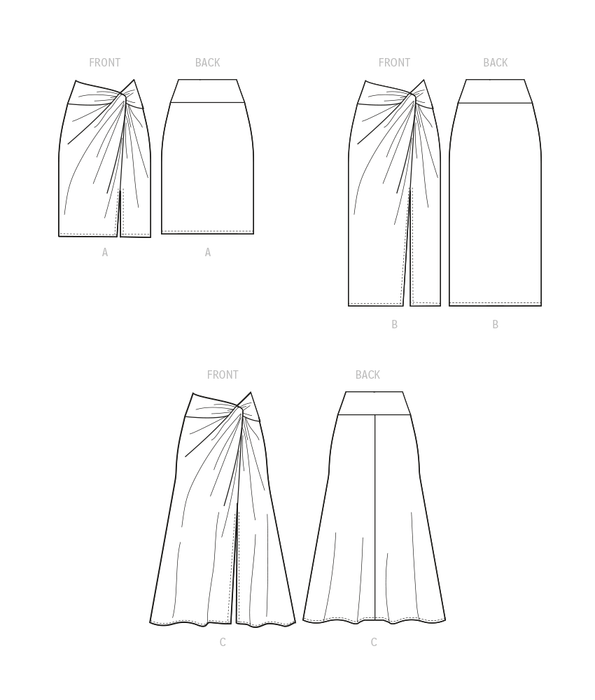McCall's sewing pattern 8327 Knit Skirts from Jaycotts Sewing Supplies