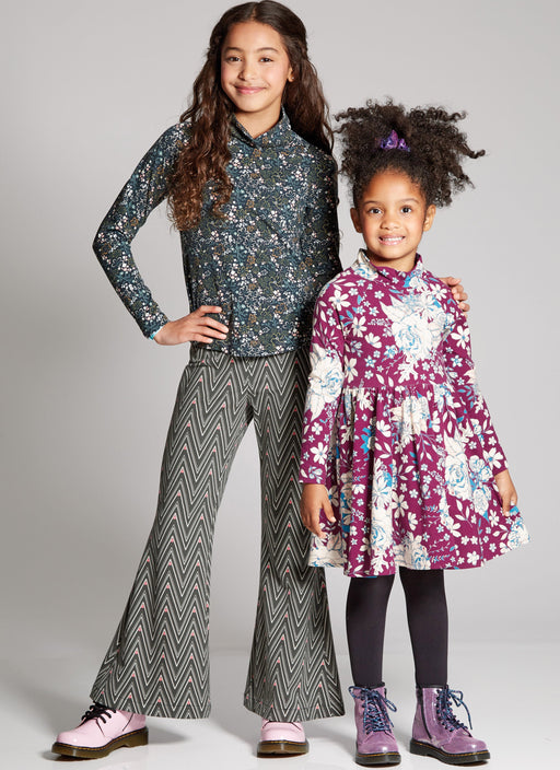McCall's Sewing Pattern M8353 Girls' Knit Top, Dresses and Pants from Jaycotts Sewing Supplies