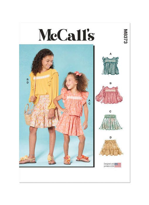 McCall's Sewing Pattern 8373 Children's and Girls' Top and Skirt from Jaycotts Sewing Supplies