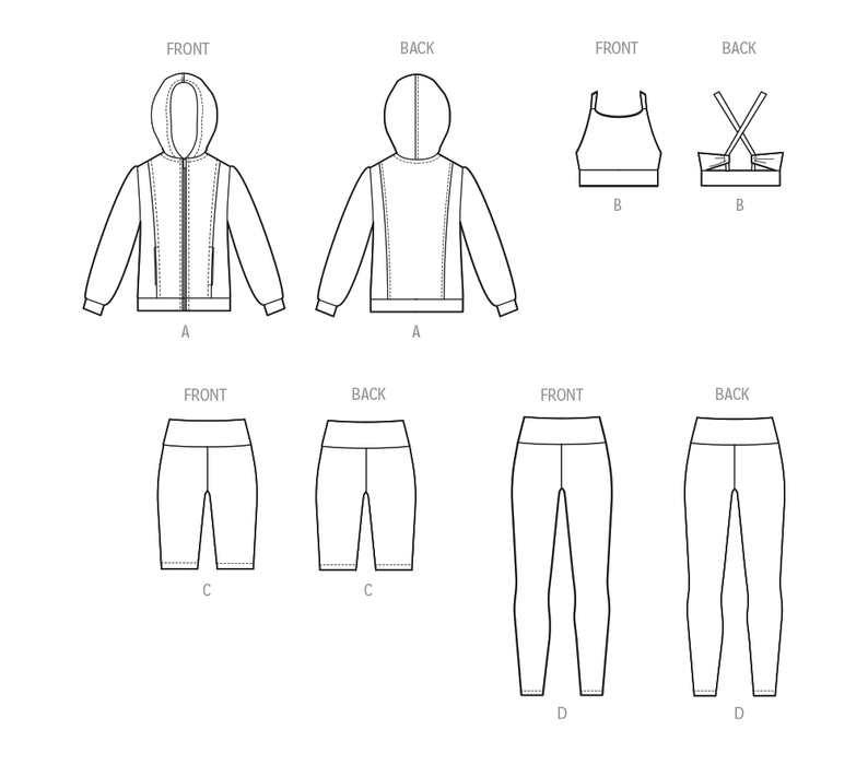 McCall's Sewing Pattern 8374 Girls' Hoody, Cropped Top and Leggings from Jaycotts Sewing Supplies