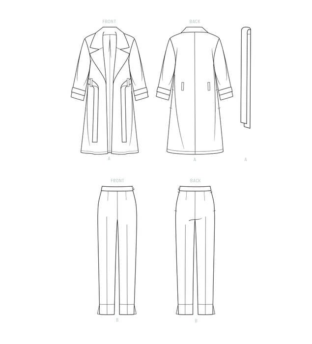 Know Me sewing pattern 2001 Coat and Trousers by Beaute' J'adore from Jaycotts Sewing Supplies