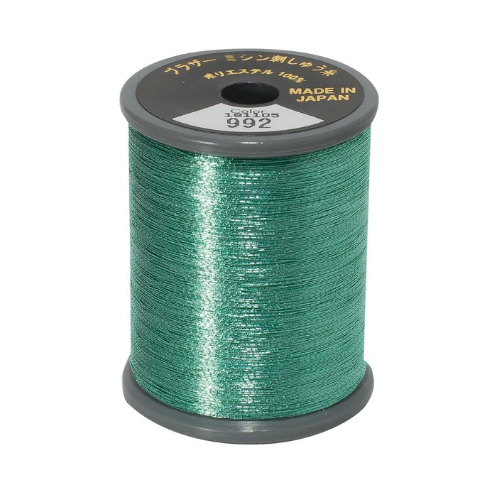 Brother Metallic Embroidery Thread Peppermint  992 from Jaycotts Sewing Supplies