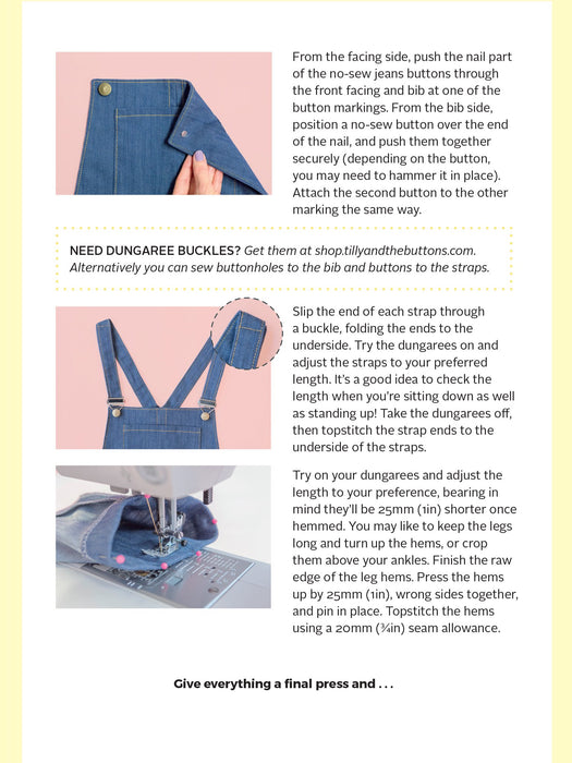 Tilly & The Buttons Mila Dungarees Pattern - 1019 from Jaycotts Sewing Supplies