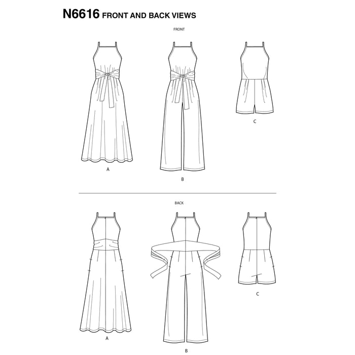 New Look Sewing Pattern 6616 Misses' Dress And Jumpsuit from Jaycotts Sewing Supplies