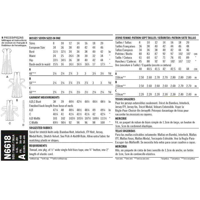 New Look Sewing Pattern 6618 Dresses | 2 Lengths from Jaycotts Sewing Supplies