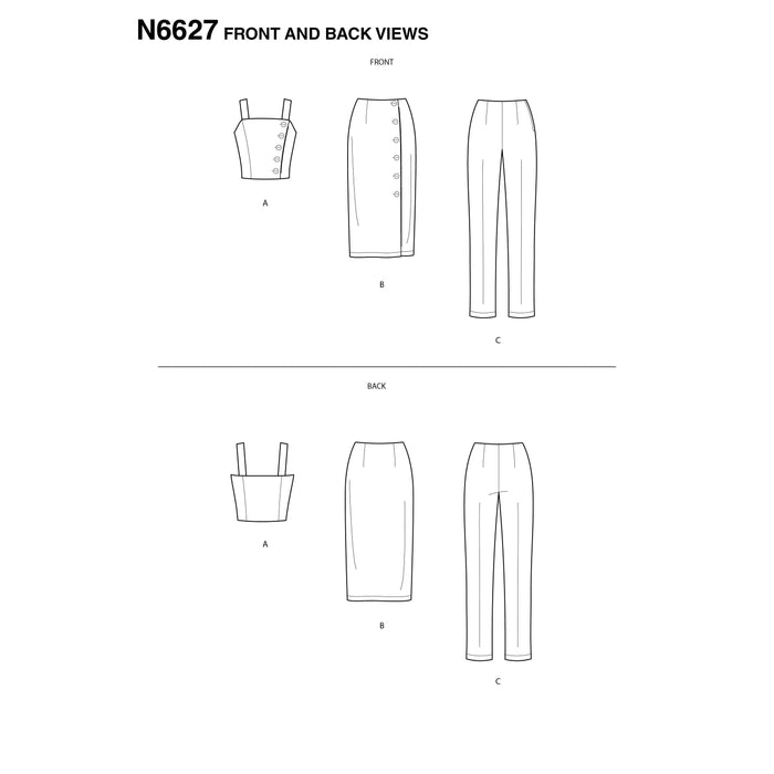 New Look 6627 Misses' Top, Skirt, And Pants pattern from Jaycotts Sewing Supplies