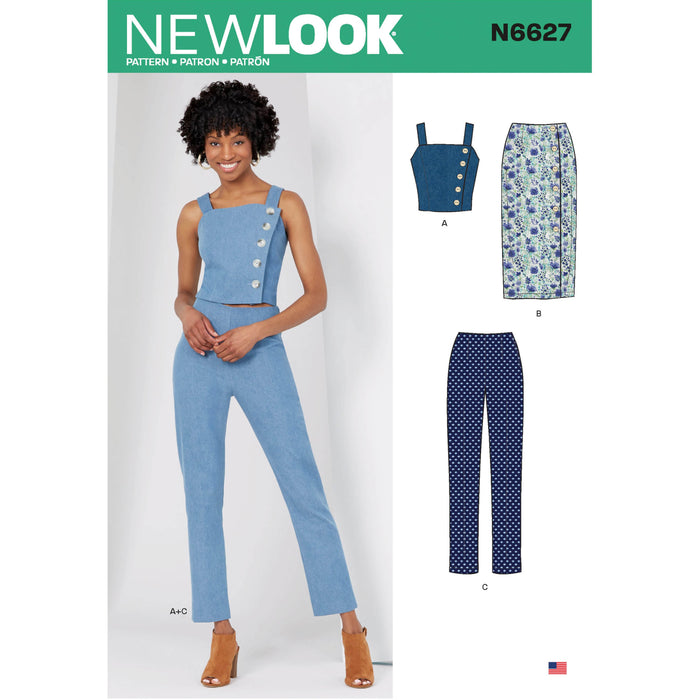 New Look 6627 Misses' Top, Skirt, And Pants pattern from Jaycotts Sewing Supplies