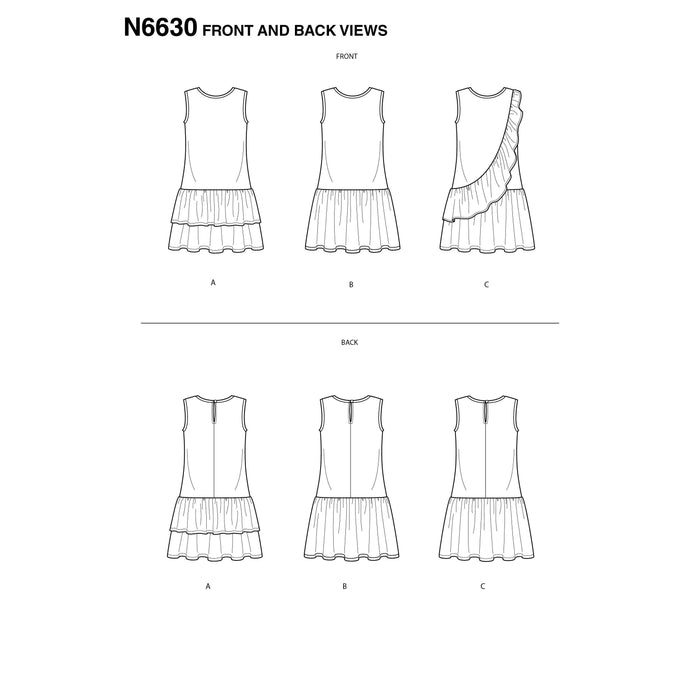 New Look Sewing Pattern 6630 Girls' Dresses from Jaycotts Sewing Supplies