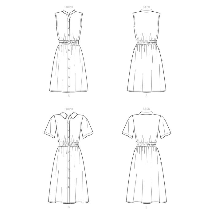 New Look Sewing Pattern 6651  Button Front Dress With Elastic Waist from Jaycotts Sewing Supplies