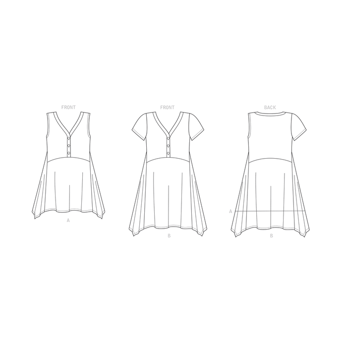 New Look Sewing Pattern 6658  Handkerchief Hemmed Top from Jaycotts Sewing Supplies