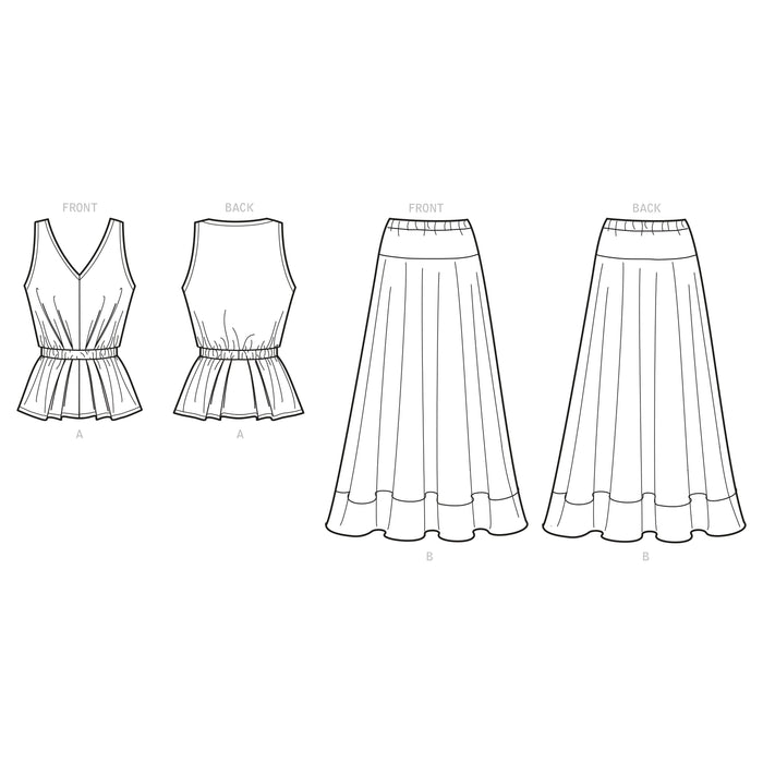 New Look Sewing Pattern 6668 Misses' Top and Skirt from Jaycotts Sewing Supplies