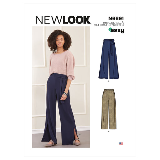 New Look Sewing Pattern 6691 Slim Or Flared Trousers from Jaycotts Sewing Supplies