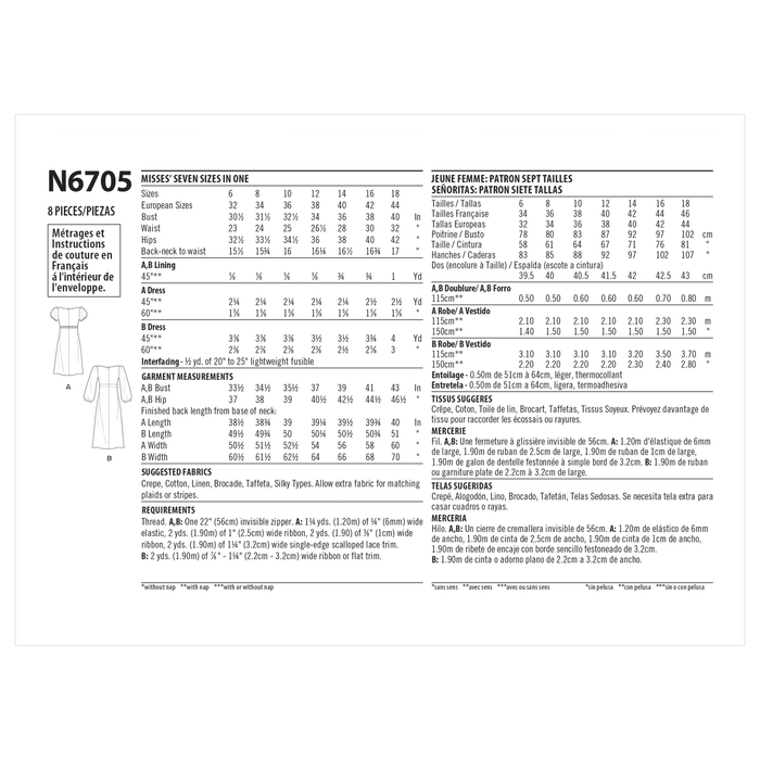 New Look Sewing Pattern 6705 Misses' Dress from Jaycotts Sewing Supplies