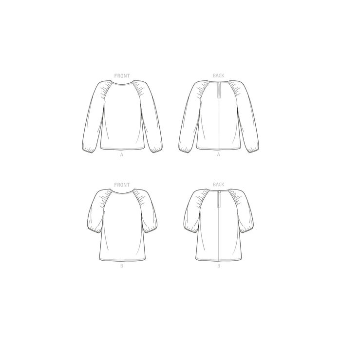 New Look Sewing Pattern 6708 Misses' Tops from Jaycotts Sewing Supplies