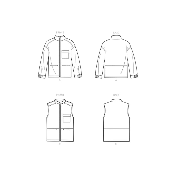 New Look Sewing Pattern 6713 Unisex Zippered Jacket and Vest from Jaycotts Sewing Supplies