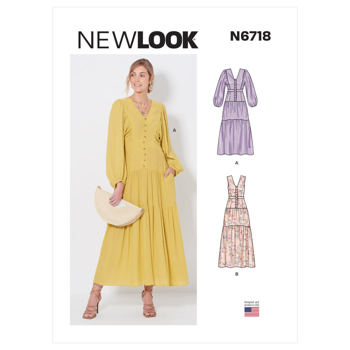 New Look sewing pattern 6718 Midi Dress from Jaycotts Sewing Supplies