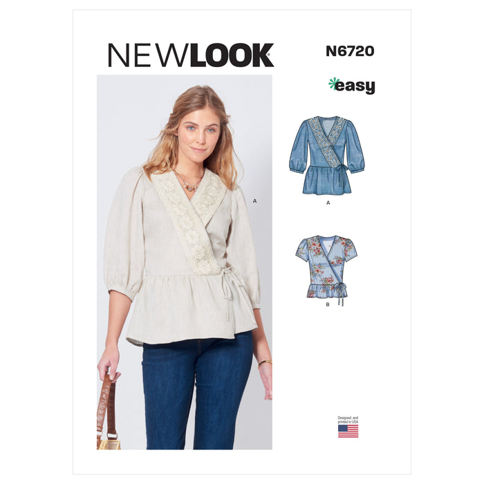 New Look sewing pattern 6720 Misses'  Wrap Tops | Easy from Jaycotts Sewing Supplies