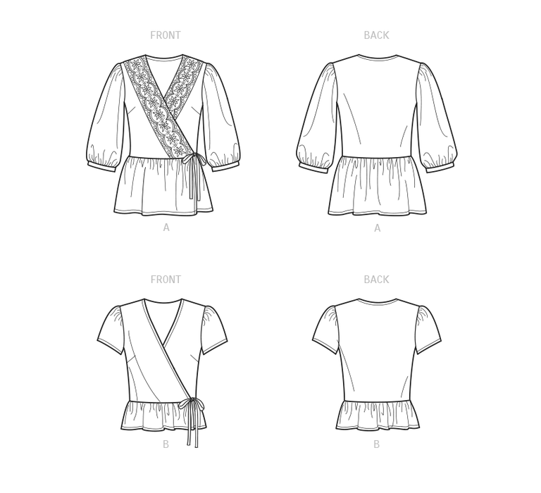 New Look sewing pattern 6720 Misses'  Wrap Tops | Easy from Jaycotts Sewing Supplies