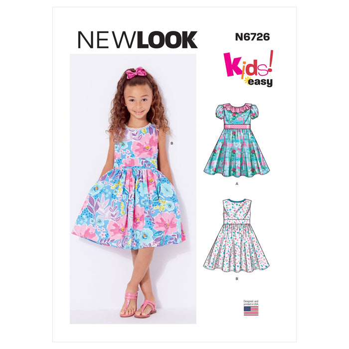 New Look pattern 6726 Dresses for Girls and Toddlers | Easy from Jaycotts Sewing Supplies
