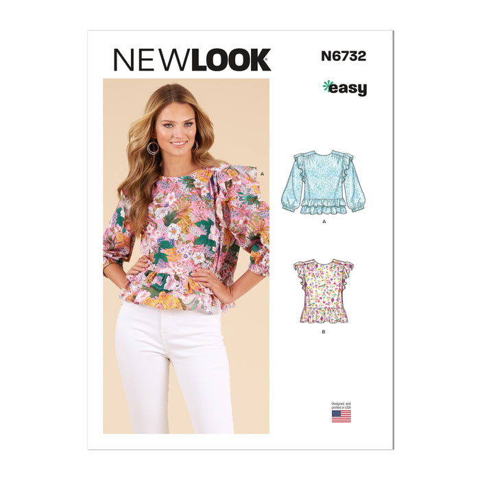 New Look sewing pattern 6732 Tops from Jaycotts Sewing Supplies