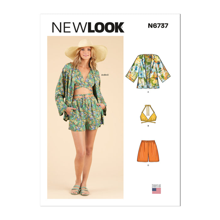 New Look sewing pattern 6737 Halter Top and Shorts from Jaycotts Sewing Supplies