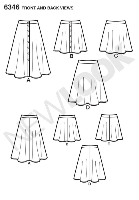 NL6346 Misses' Skirts in Three Lengths | Easy from Jaycotts Sewing Supplies