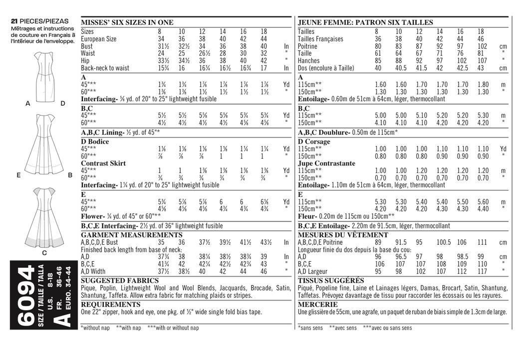 NL6094 Misses' Dress pattern from Jaycotts Sewing Supplies