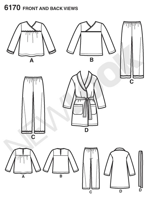 NL6170 Toddlers' & Child's Pyjamas pattern from Jaycotts Sewing Supplies